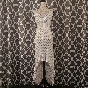 White striped high low dress